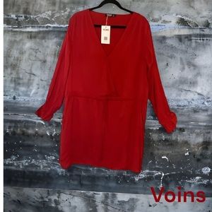 👗👚NWT Lightweight Casual Red Dress/Shirt Size 14👗👚